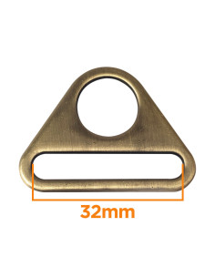 Anel triangular passante 32 mm - Bronze