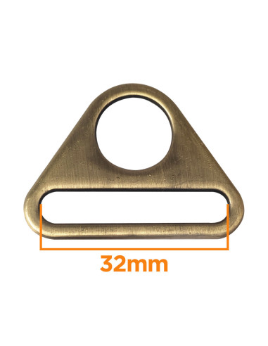 Anel triangular passante 32 mm - Bronze