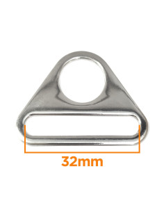 Anel triangular passante 32 mm - Prata