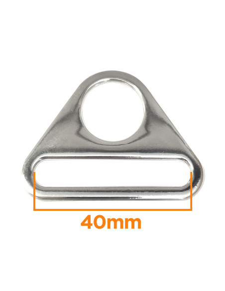 Anel triangular passante 40 mm - Prata