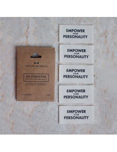 Conjunto de 5 etiquetas tecidas para costurar - Empower your personality
