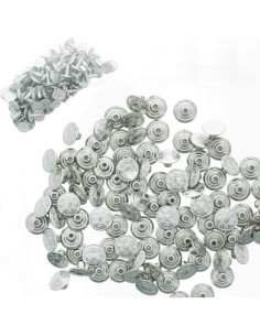 Caixa de 100 botões jeans 17mm - Prata brilhante estrelas