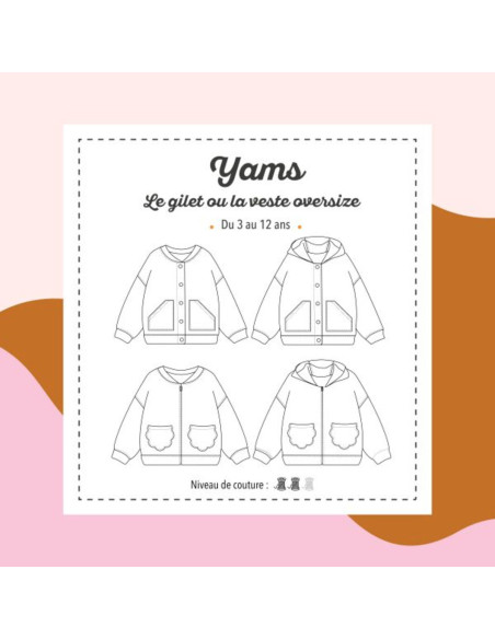 Padrão de colete ou casaco Yams - Marmaï Patterns