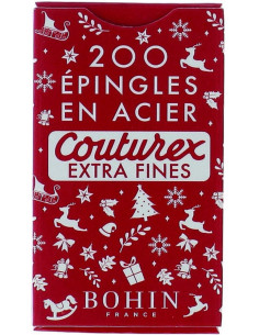 Caixa de 200 alfinetes extra finos vermelhos Natal Bohin 2