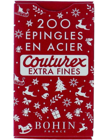 Caixa de 200 alfinetes extra finos vermelhos Natal Bohin