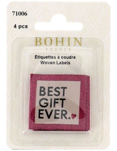 Conjunto de 4 etiquetas para costurar - Melhor presente de sempre 2