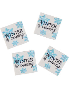 Conjunto de 4 etiquetas para costurar - Winter is coming