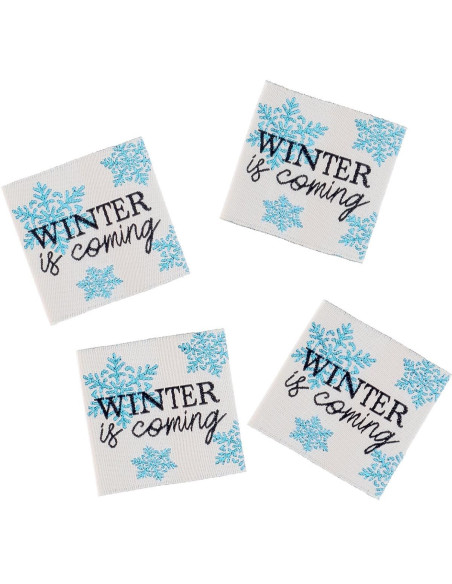 Conjunto de 4 etiquetas para costurar - Winter is coming