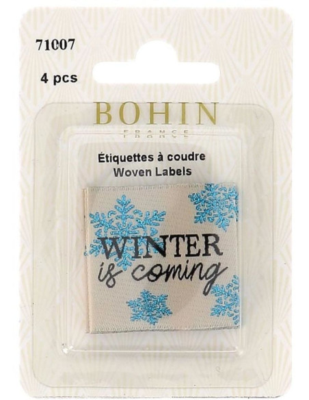 Conjunto de 4 etiquetas para costurar - Winter is coming