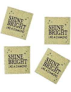 Conjunto de 4 etiquetas para costurar - Shine bright