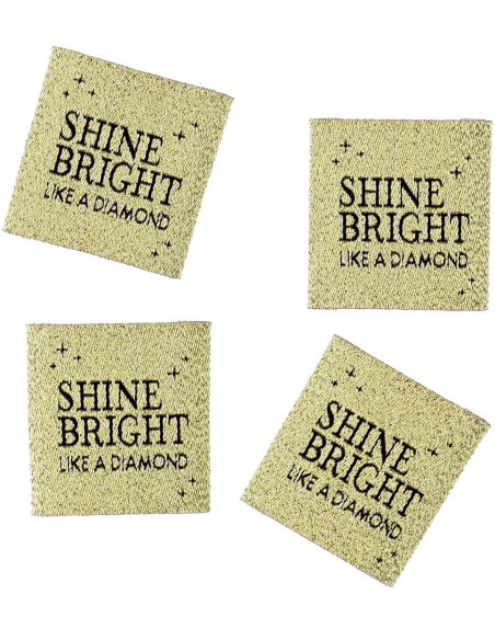Conjunto de 4 etiquetas para costurar - Shine bright