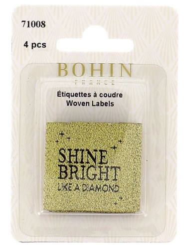 Conjunto de 4 etiquetas para costurar - Shine bright