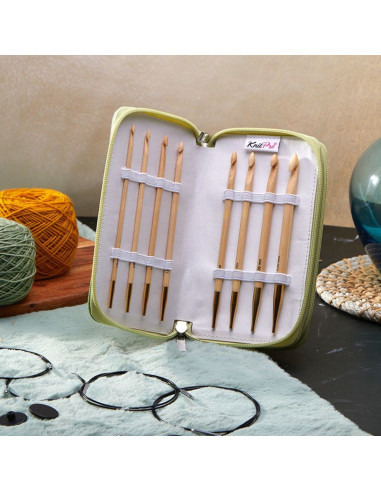 Estojo de agulhas tunisianas Bamboo Deluxe KnitPro