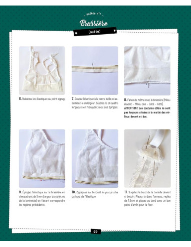 Livro de pequenas roupas para costurar: Calcinha, sutiã, pijama, body, fato de banho