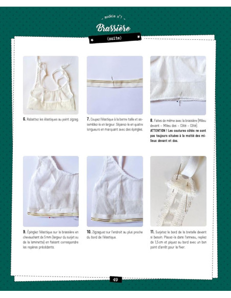 Livro de pequenas roupas para costurar: Calcinha, sutiã, pijama, body, fato de banho
