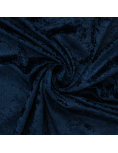Tecidos de veludo amassado - Azul marinho