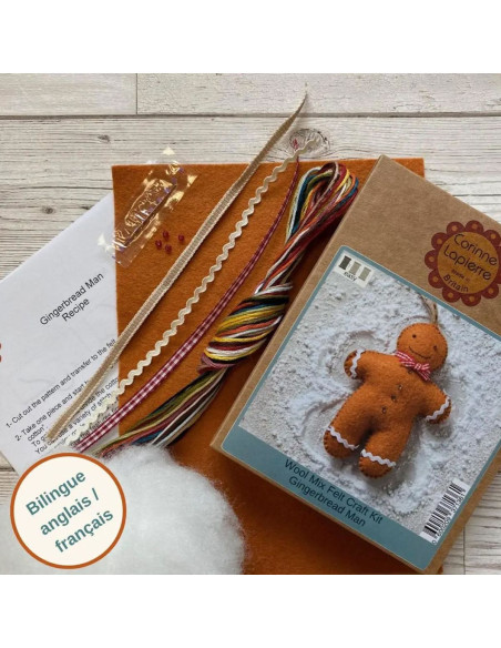 Kit de feltro - Boneco de gengibre