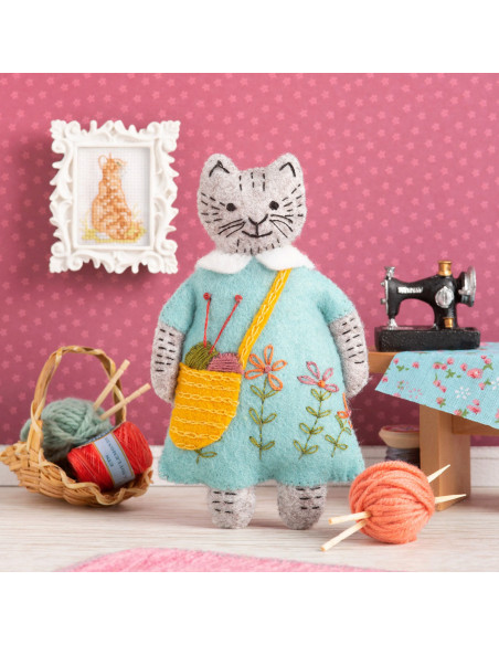 Kit de feltro - Sra. Gato Tricota