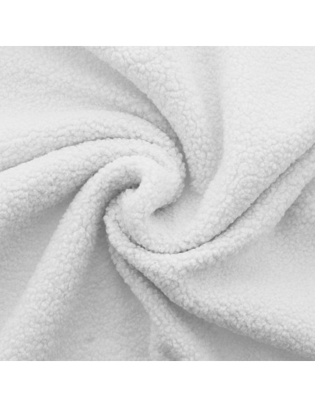 Tecido de pelúcia boucle Teddy - Branco