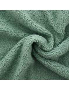 Tecido de pelúcia boucle Teddy - Verde sálvia