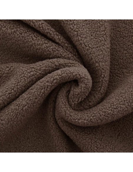 Tecido de pelúcia boucle Teddy - Taupe