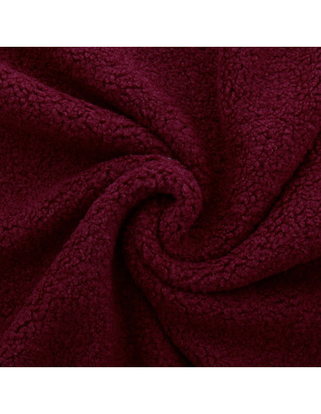 Tecido de pelúcia boucle Teddy - Bordeaux