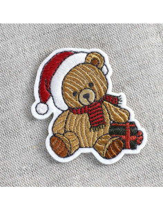 Emblema termocolante é Natal - Urso