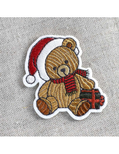 Emblema termocolante é Natal - Urso