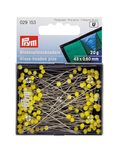 Alfinetes de cabeça de vidro extra longos 20 Grs