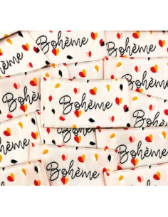 Conjunto de 5 etiquetas tecidas para costurar Boho
