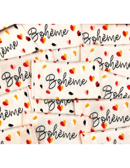 Conjunto de 5 etiquetas tecidas para costurar Boho