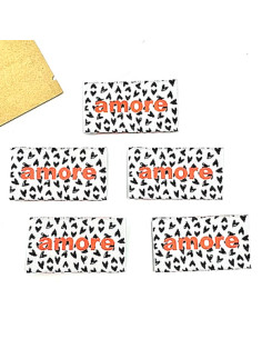 Conjunto de 5 etiquetas tecidas para costurar Amore 2