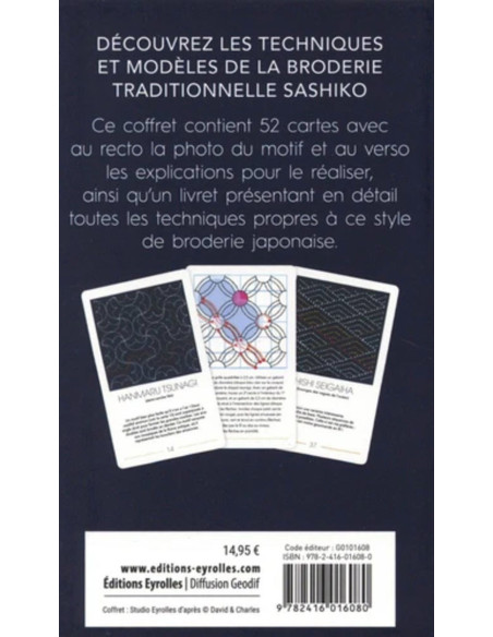 Caixa de padrões Sashiko - 52 modelos para bordar