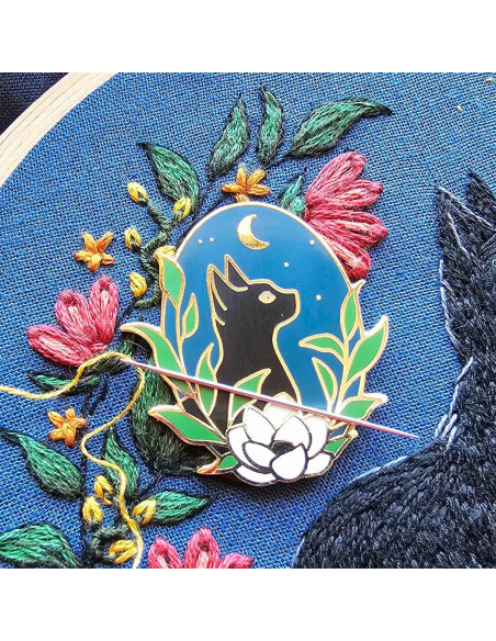 Porta-agulhas magnético - Gato preto