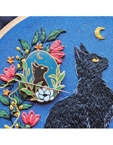 Porta-agulhas magnético - Gato preto