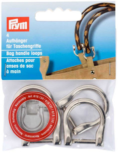 Conjunto de 4 presilhas para alças de bolsas - Prata