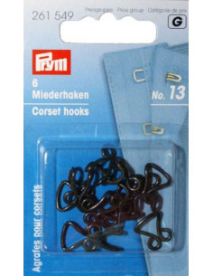 Grampos e fechos para espartilhos - Preto por 6