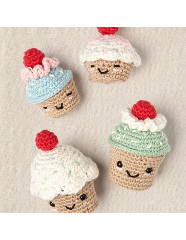 Kit amigurumi - Cupcakes cerejas