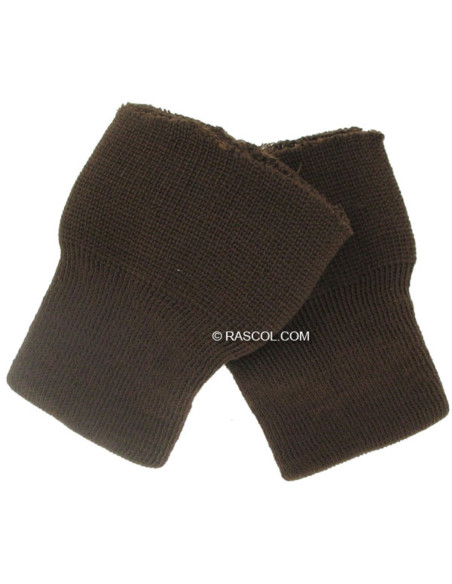 Conjunto de 2 punhos tricotados - Castanho