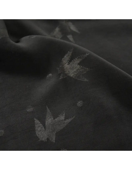 Tecido jacquard de viscose Streli Preto - Églantine & Zoé