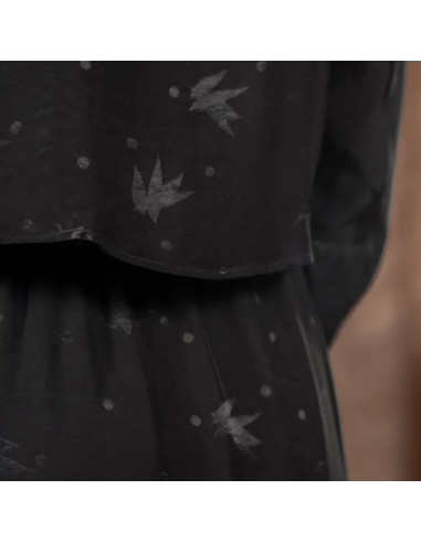 Tecido jacquard de viscose Streli Preto - Églantine & Zoé