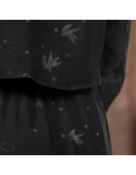 Tecido jacquard de viscose Streli Preto - Églantine & Zoé