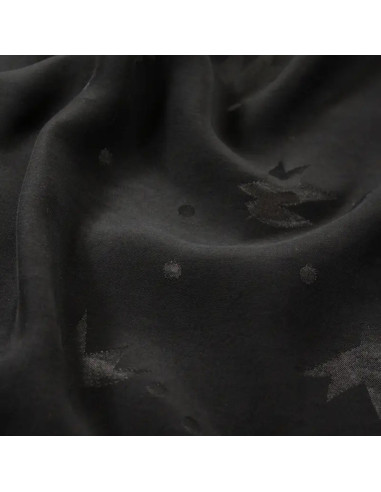 Tecido jacquard de viscose Streli Preto - Églantine & Zoé