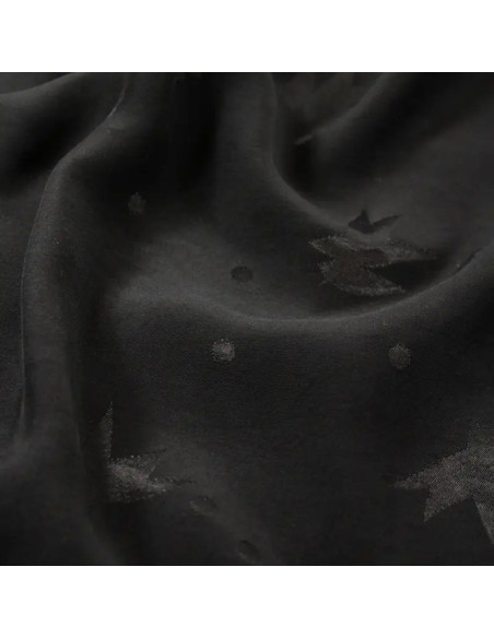 Tecido jacquard de viscose Streli Preto - Églantine & Zoé