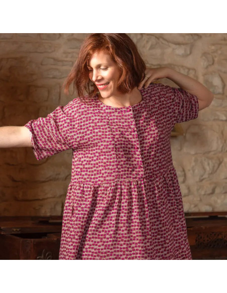 Tecido viscose Dam Rosa Magenta - Églantine & Zoé