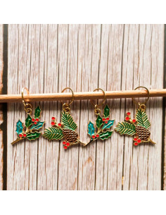 Conjunto de 4 marcadores de malha - Um ar de Natal
