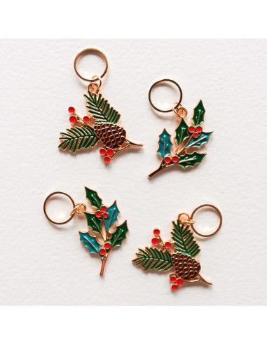 Conjunto de 4 marcadores de malha - Um ar de Natal