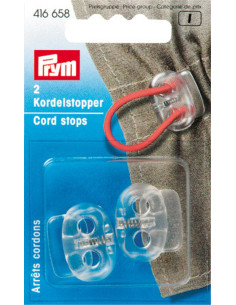 Paragens de cordões de plástico com 2 furos - Transparente