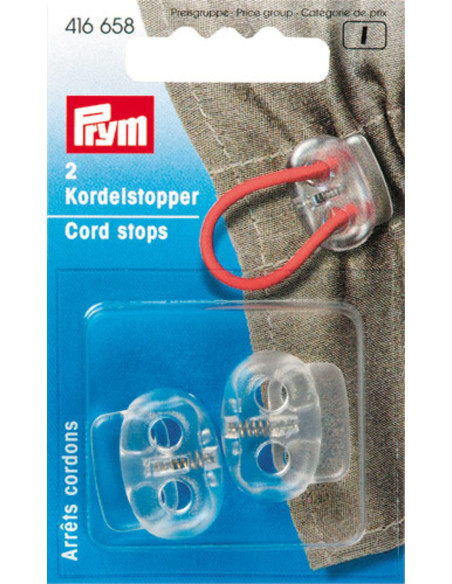 Paragens de cordões de plástico com 2 furos - Transparente