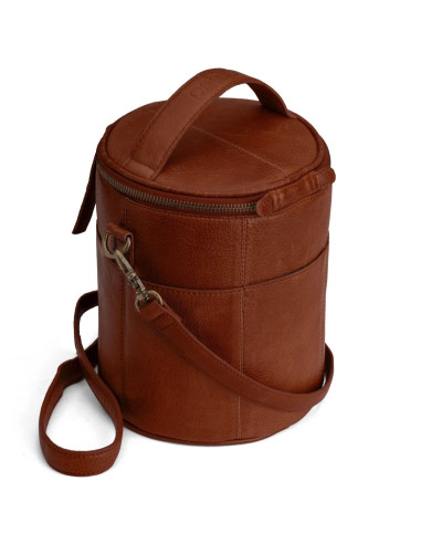 Saco de armazenamento em couro para tricô Muud Saturn edição limitada - Rich Brown